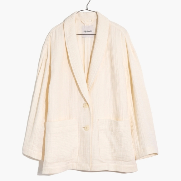 Madewell Jackets & Blazers - Madewell Lightspun Dorset Blazer, Cream, Sz S